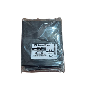 SACO DE LIXO PRETO 15L - 10un