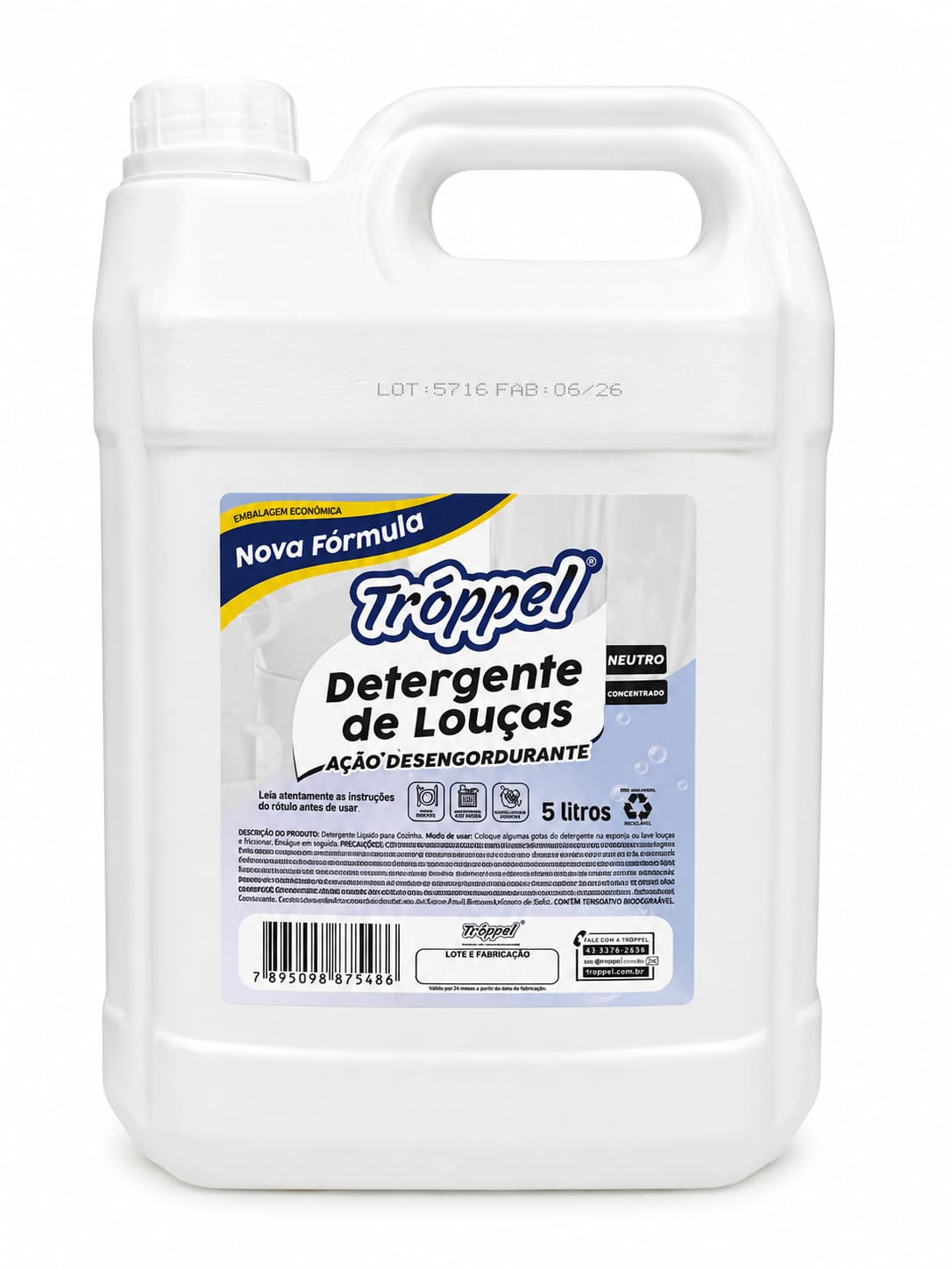 Detergente de Louças Neutro – 5 Litros/ Tróppel