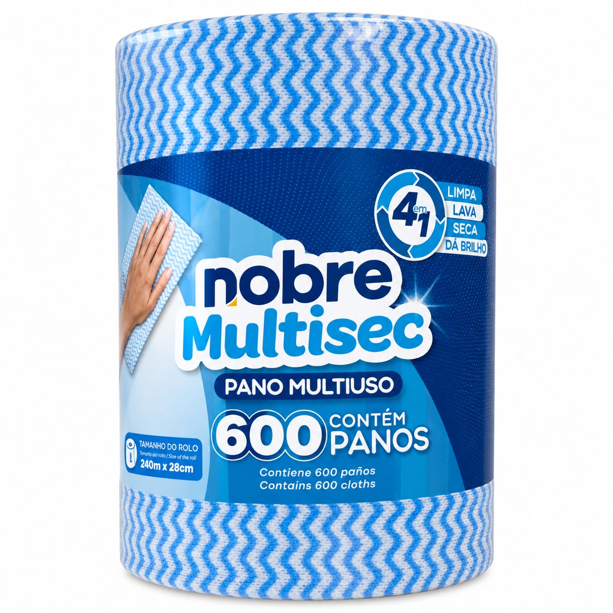 Pano Multiuso Nobre Multisec – Rolo com 600 Panos
